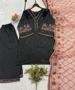 Fancy Silk <b>Top</b> Patiala Dupatta Women Traditional Party Wear Pakistani style Floor-Length Quick Dry 85268 LG-2104 - Product Image 4