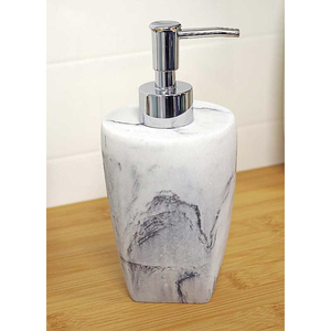 Distributeur de savon en marbre blanc naturel luxueux et artisanal avec pompe en acier inoxydable – Distributeur de savon en pierre élégant et robuste - Product Image 4