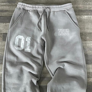 2026 Wholesale Dark Grey 400 Gsm Custom Print Logo Casual Breathable Quick Dry <b>Drawstring</b> Closure Lightweight <b>Trousers</b> Cotton - Product Image 5