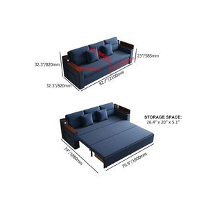 Divano letto in lino da 83 \ "3 posti con porta USB per uso domestico o in ufficio divani letto eleganti e confortevoli - Product Image 6