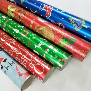 Manufacturer Customized Christmas-Themed Virgin-certified Eco-Friendly Coated Luxury Finish Printed <b>Wrapping</b> <b>Paper</b> Rolls Sheets - Product Image 2