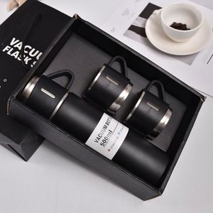 Wholesale Modern New 304 Stainless Steel <b>Thermos</b> Cup Set Office Vacuum Straight Bottle for Business Gifts With Three Covers - Product Image 1