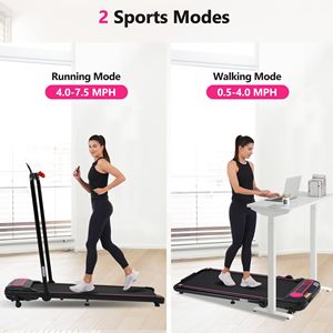 Nouveau tapis de course pliable 2,5 CV avec inclinaison réglable de 0,5 à 7,5 MPH, capacité de 300 lb pour la maison et le bureau - Product Image 6