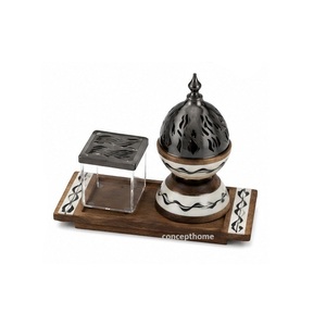 High Quality Eco-friendly Mini Bakhoor <b>Burner</b> Metal Incense <b>Burner</b> with Modern Art Antique Design - Product Image 4