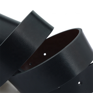 Cinturón Formal de Cuero Genuino, Color Negro Sólido, Hebilla de Acero, Diseño Rectangular de una Sola Pieza, Cinturón de Vestir Duradero para Hombre - Product Image 6