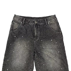 Nouvelle Tendance en Promotion : Shorts en Jean Homme de Haute Qualité, Taille Élastique, Prix Abordable, avec Strass – HausIndustries - Product Image 3