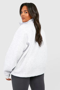 Sudadera Casual de Invierno para Mujer, Cuello Alto, Media Cremallera, Tacto Suave, Poliéster/Algodón, Manga Larga, para Gimnasio y Entrenamiento - Product Image 2