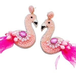 Pendientes de gota bordados en forma de flor Vintage tejidos a mano ecológicos inspirados en la naturaleza, joyería personalizada para fiestas, moda - Product Image 1