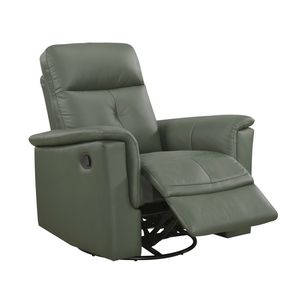 Poltrona Reclinabile Girevole di Lusso in Pelle Verde, Comoda per Soggiorno, con Imbottitura Morbida - Product Image 4