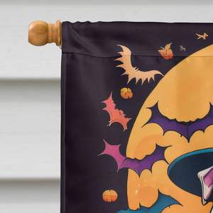 Bandera de Casa de poliéster Multicolor grande blanco Bulldog inglés Witchy Halloween Yard Banner ilustraciones porche manga poste decorativo - Product Image 3