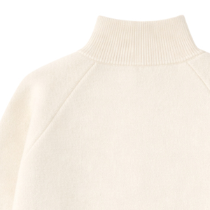 Cardigan en tricot crème pour homme VIBE SEWN, fermeture éclair intégrale, col roulé, manches régulières, couleur unie, vêtement d'hiver anti-boulochage - Product Image 6