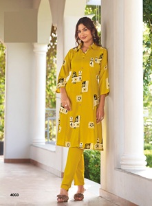 Salwar Kameez Moderno de Rayón con Estampado de Lámina Descolorida de Rayón para Baile de Graduación y Graduación - Product Image 2
