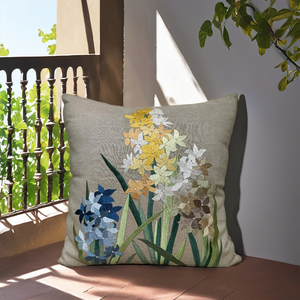 Funda de cojín personalizable ecológica con bordado de apliques hechos a mano de algodón 100%, fundas de almohada, patrón de celebridades para Hotel en casa - Product Image 4