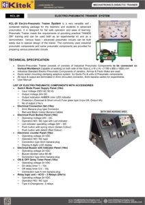 Sistema de Entrenamiento Electro-Neumático KITEK KCL-20 con Construcción Metálica y Impresión Laminada, Dimensiones 128x64x108 - Product Image 3