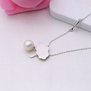 S925 Silver Pendant Headpiece 7-10 Pearl DIY <b>Jewelry</b> Accessories Trendy Cloud Empty <b>Tray</b> Female Semi-Finished <b>Jewelry</b> Findings - Product Image 2