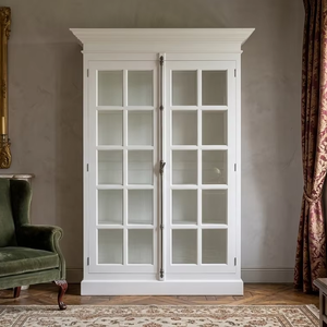 Vitrina de Madera de Teca Sólida, Ecológica y Duradera, con Puerta de Vidrio, para Almacenamiento y Exhibición, Clásica para Sala de Estar o Dormitorio - Product Image 4
