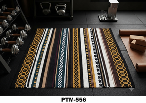 Alfombra de Lana a Rayas, Rectangular, Estilo Bohemio, Tejido Plano, Antideslizante, para Sala de Estar, PTM-556 - Product Image 2