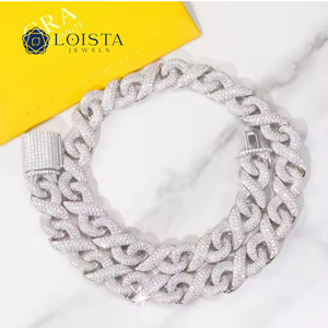 IGI Certified Lab Grown Diamond Hip Hop Cuban Link <b>Chain</b> Necklace In Gold <b>Iced</b> <b>Out</b> <b>Chain</b> for Men - Product Image 2