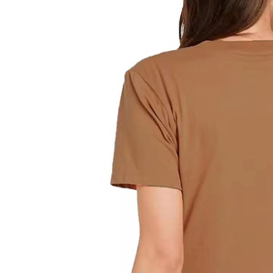 Atractiva Camiseta de Algodón para Mujer, Color Marrón Polvoriento, Etiqueta Privada, Corte Holgado, Ligera, Cómoda y a la Moda, Personalizable para Cualquier Look - Product Image 6