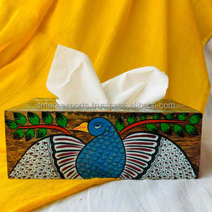 Colorful Painted Wooden Tissue Box Lightweight <b>Decorative</b> Tissue Organizer Napkin Holder for Home Room Tabletop <b>Decor</b> Gift - Product Image 5