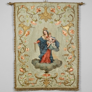 Luxury Hand Embroidered Virgin Mary Church <b>Banner</b> Gold Bullion Wire Embroidered Christian Ceremonial <b>Banner</b> - Product Image 1