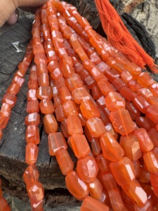 AAA+ Carnelian Faceted Nugget <b>Beads</b> Orange Box Packaging 9x10mm-11-13mm Strand 40cm for Jewelry Making - Product Image 2