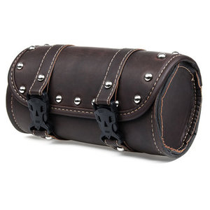 Sacoche de Selle Moto en Cuir Véritable Noir avec Motif Gaufré et Accastillage Doré – Sac à Dos de Sport Extérieur, Sacs de Selle, Sacoches Latérales - Product Image 2