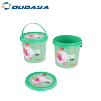 Cubo Redondo de Plástico PP de 800ml, 1L, 2.5L, 5L, 32oz para Envasado de Pintura con Asa, Tapa a Prueba de Manipulación y Logotipo Personalizado