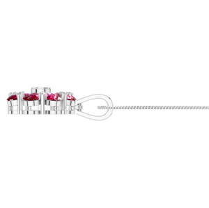Pendentif en forme de poire naturelle en forme de rubis et de pierres précieuses en forme de grappe florale, collier en argent sterling et or, pendentifs fins d'anniversaire, breloques - Product Image 2