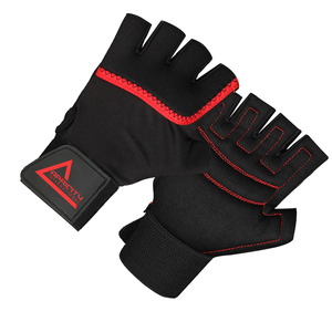 Best Quality Lightweight Half Finger Gym Fitness <b>Gloves</b> with Lace-Up Closure Made of Fabric for <b>Weight</b> Lifting and Workout - Product Image 2