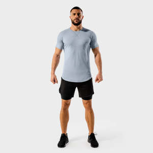 Nouveauté 2025 : T-shirts de sport pour hommes 100 % coton, séchage rapide, respirants, impression de logo personnalisée, vêtements de fitness OEM - Product Image 2