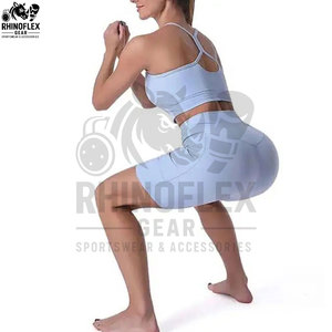 High Quality New Design Women Bra And Shorts <b>Set</b> Fitness Wear Custom Color Bra And Shorts <b>Set</b> - Product Image 2