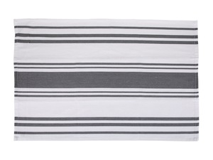 Serviettes de cuisine 100% coton écologiques, carrées, tissées, lavables en machine, motifs rayés gris - Product Image 5