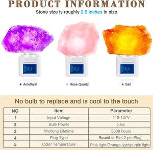 Lámpara de Sal Rosa del Himalaya, Lámpara de Cristal, Servicio OEM, Forma Personalizada, Precio Competitivo, Sensor LED, Decoración para el Hogar, para Dormitorio - Product Image 4