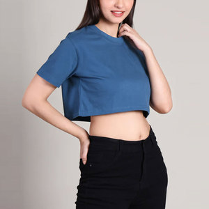 Camisetas cortas para mujer de corte regular, ligeras y de buena calidad, bajo pedido mínimo, camisetas cortas para mujer en venta - Product Image 3
