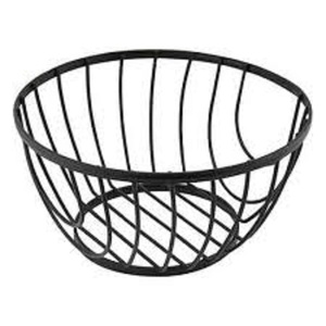 Oval <b>Basket</b> Kitchen Storage <b>Basket</b> Iron <b>Basket</b> Matte Black <b>Stackable</b> Simple Design Multi-Purpose Neatenin Iron <b>Basket</b> - Product Image 4