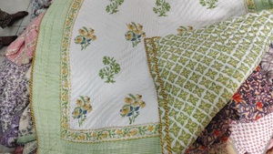 Handmade Cotton Hand Block Printed <b>Quilt</b> Decorative <b>Bedspread</b> Soft Reversible Bedroom Blanket Bulk Supply Export - Product Image 3
