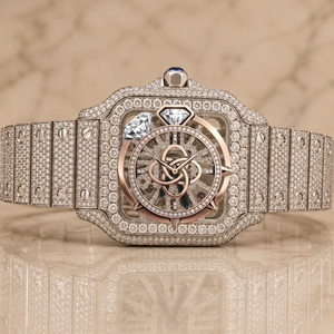 Montre de luxe pour homme en acier inoxydable avec bracelet, style bijoux, sertie de diamants Moissanite - Product Image 1