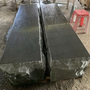 Bancs en pierre de basalte noir naturel, blocs solides pour aménagement paysager de jardin et de parc - Product Image 4