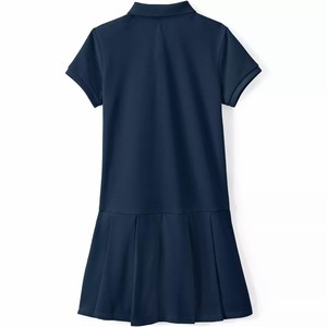 Vestido Polo de Punto de Algodón Azul Marino para Niñas, Uniforme Escolar, Ropa para Escuela Primaria - Product Image 3