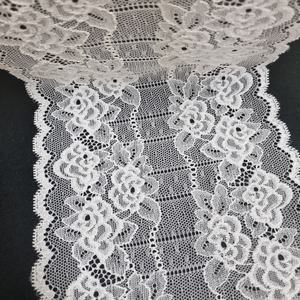 Bande de dentelle extensible festonnée à motif floral rose, largeur 16,5 cm, légère, pour lingerie, robes, décorations de mariage - Product Image 2