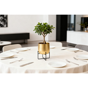 Maceta de Metal Dorado con Soporte Negro, Moderna y Decorativa para Interiores, para Plantas de Hiedra, Sala de Estar, Balcón, Oficina y Ambientes de Lujo - Product Image 5