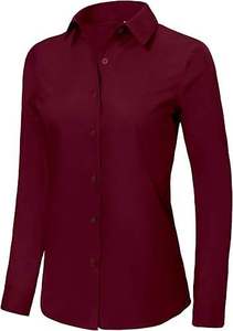 Camisas de Vestir Personalizadas para Mujer, Manga Larga, Blusas de Oficina Casuales, Ecológicas, Transpirables, 100% Algodón, Silueta Recta - Product Image 2