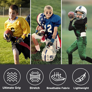 Pro-Grade American Football Receiver Gloves <b>Sticky</b> Silicone Palm Custom Logo Breathable Mesh Training Gear Wholesale Factory - Product Image 5