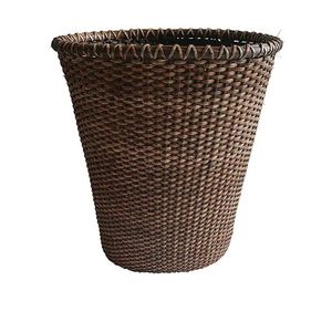Corbeille à déchets décorative en rotin faite à la main pour le bureau, la chambre, la salle de bain et la chambre d'hôtel – Solution de rangement - Product Image 6