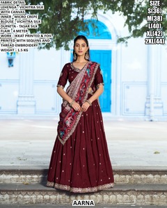 Lehenga Choli ethnique vintage, tenue de soirée traditionnelle pour femmes, longueur au sol - Product Image 2