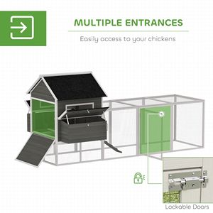 Pollaio in Legno Grigio Scuro 137 per 8-10 Galline, Capacità Personalizzabile, Gabbie per Animali Tipo H, Nuovo o Usato, Rete in Acciaio - Product Image 5