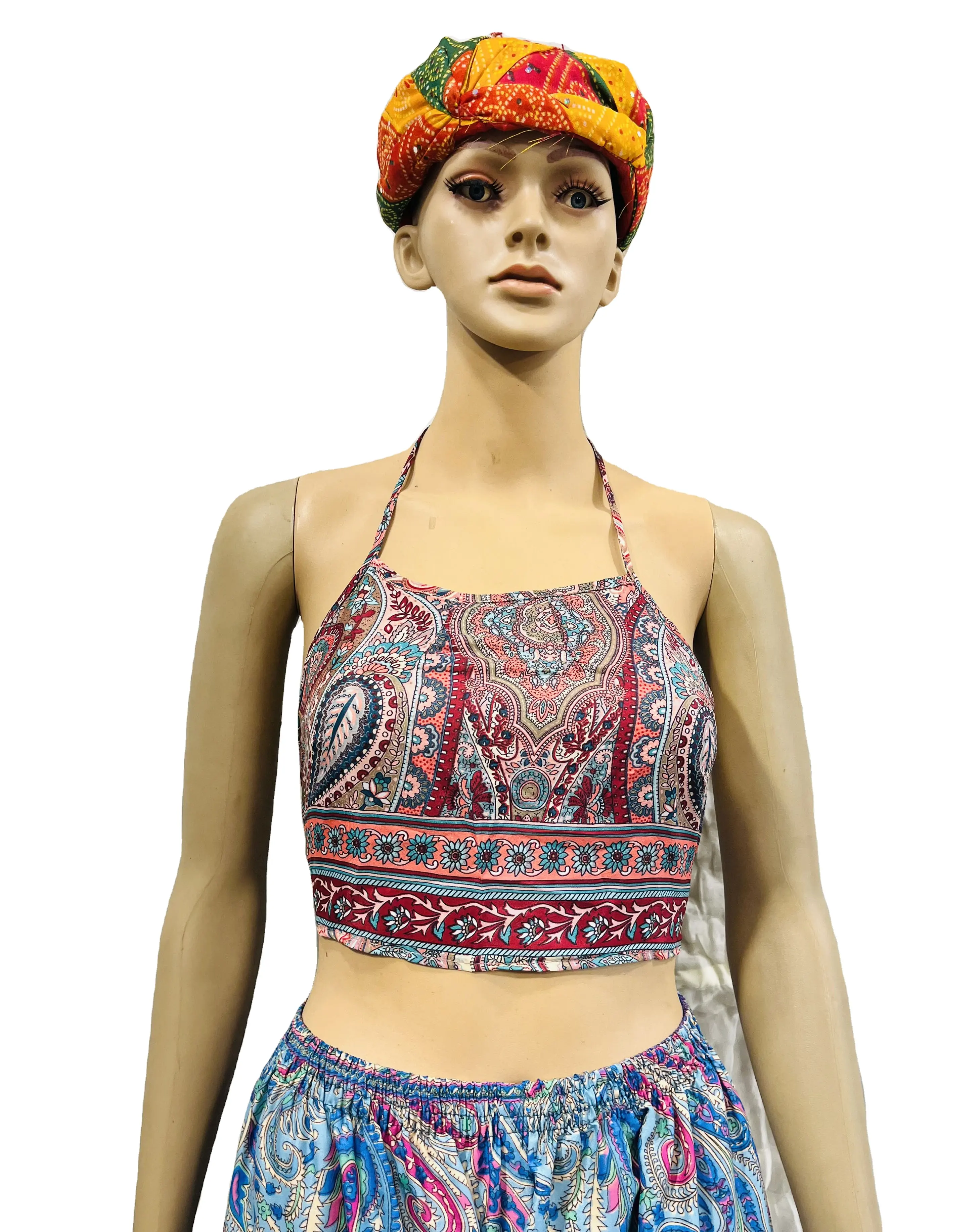 Женские топы, оптовая продажа, индийский Шелковый топ с завязками на шее, однотонная шелковая блузка с запахом, летняя одежда, укороченный топ