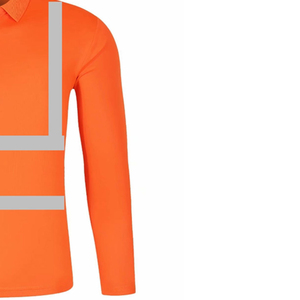 เสื้อเชิ้ตทำงานแขนยาวสะท้อนแสงสำหรับผู้ชาย สีส้ม โพลีเอสเตอร์ ชุดยูนิฟอร์มนิรภัย พร้อมแถบสีเงิน - Product Image 3