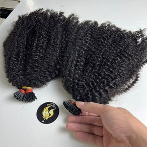 Hot Selling New Arrival Burmese Curly I Tip Hair Extensions Raw Human Hair, 100% Human Hair Top Grade - Product Image 4
